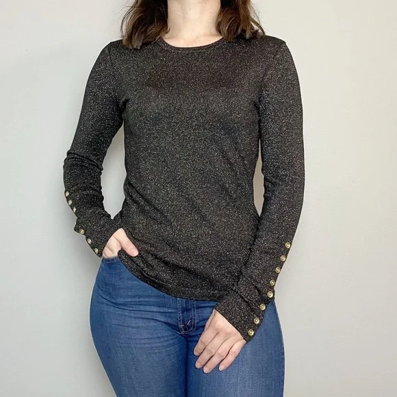 J. McLaughlin NWOT Jamey Metallic Shimmer Sweater - Picture 1 of 9
